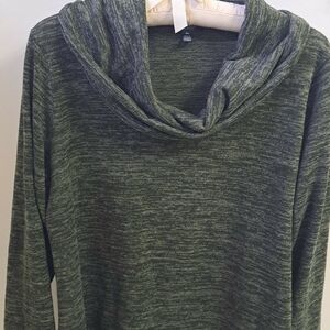 Jones New York Gray Marled Cowl Neck Sweater